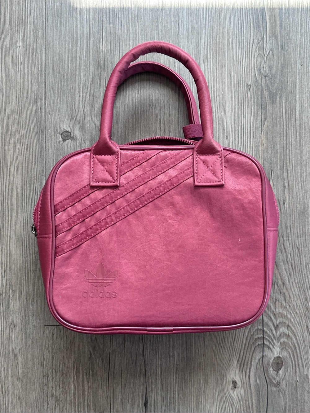 Vintage Adidas Originals Red/Pink Mini Bowling Bag Satchel Y2K Retro Handbag